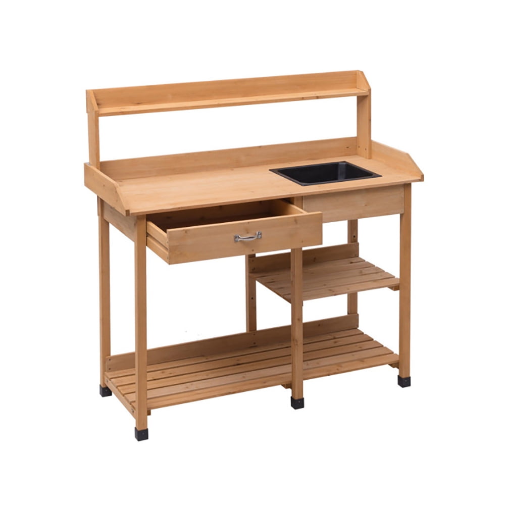 Aimee Lii Outdoor Lawn Patio Potting Bench Storage Table Shelf, Flower Display Rack Holder for Patio Balcony Garden, Stable and Space-Saving