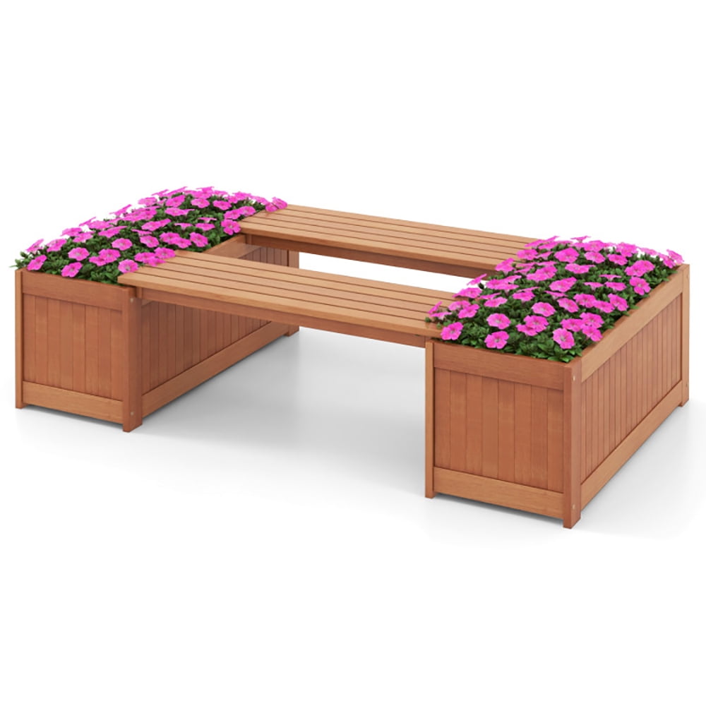 Aimee Lii Outdoor Plant Container with Seat for Garden Yard Balcony Deck, Planters for Outdoor Plants, Raised Garden Beds Outdoor