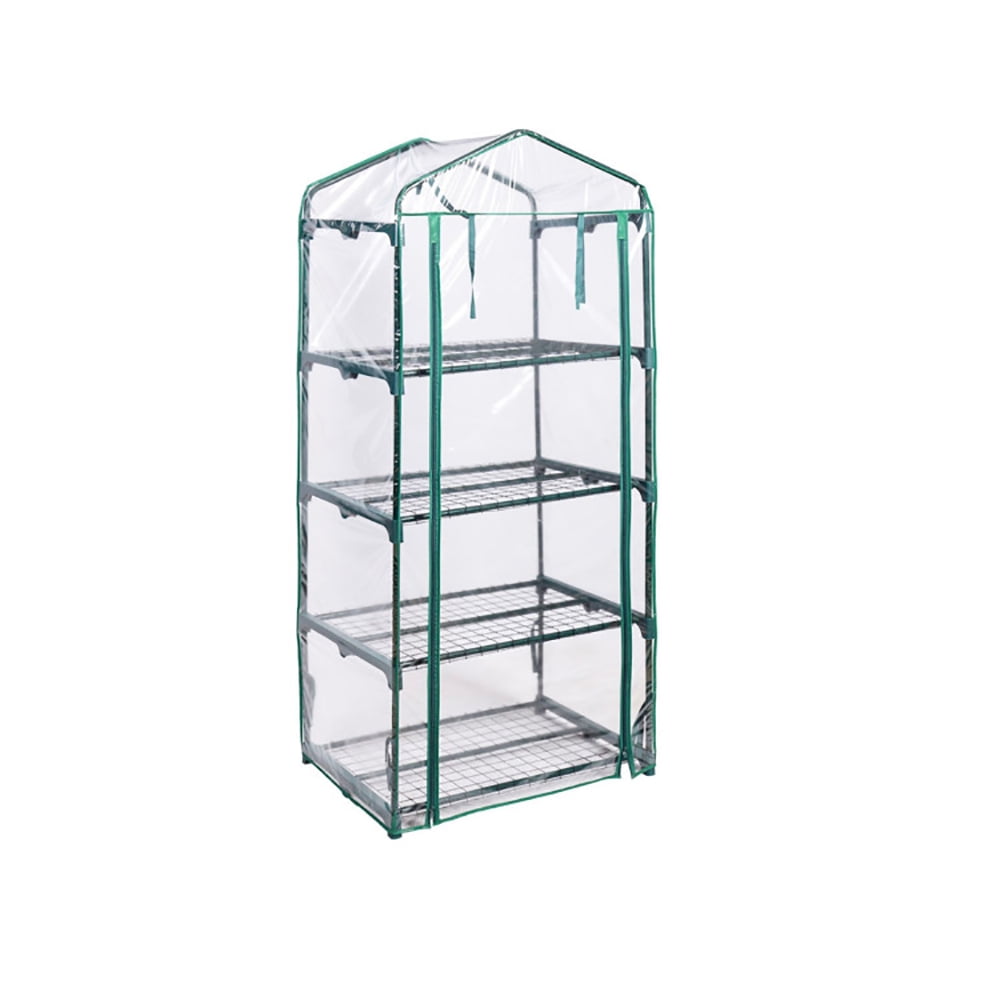 Aimee Lii Outdoor Portable Mini 4 Shelves Greenhouse, Vertical Shelf Flower Display Rack Holder, Stable and Space-Saving