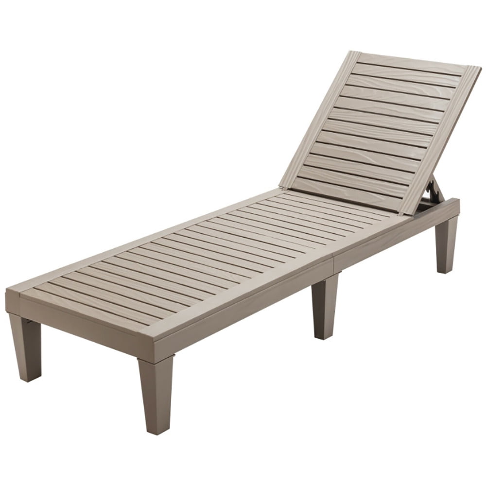 Aimee Lii Outdoor Recliner Chair with 5-Position Adjustable Backrest, Patio Loungers, Brown