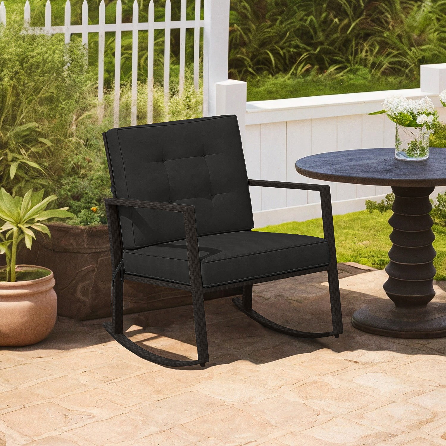 Aimee Lii Outdoor Rocking Chair, Patio Rocker Chair, Weather Resistant ...