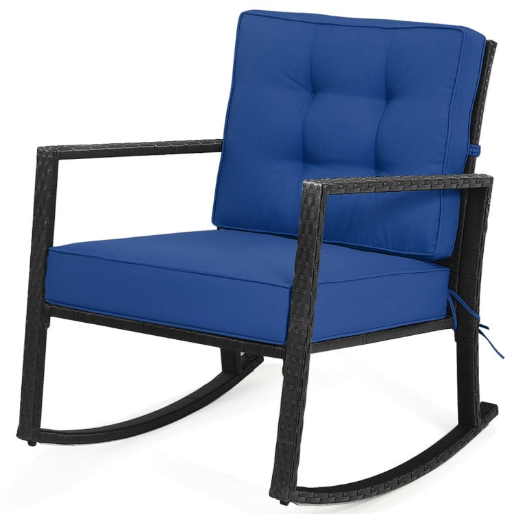Aimee Lii Outdoor Rocking Chair, Patio Rocker Chair, Weather Resistant,for Lawn, Porch, Backyard, Indoor and Garden, Navy
