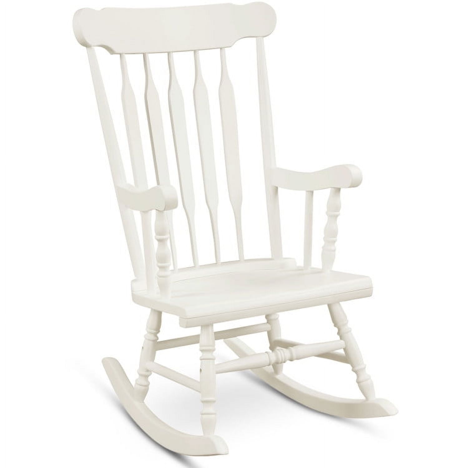 Aimee Lii Outdoor Rocking Chair, Patio Rocker Chair for Lawn, Porch, Backyard, Indoor and Garden, Retro styling, White