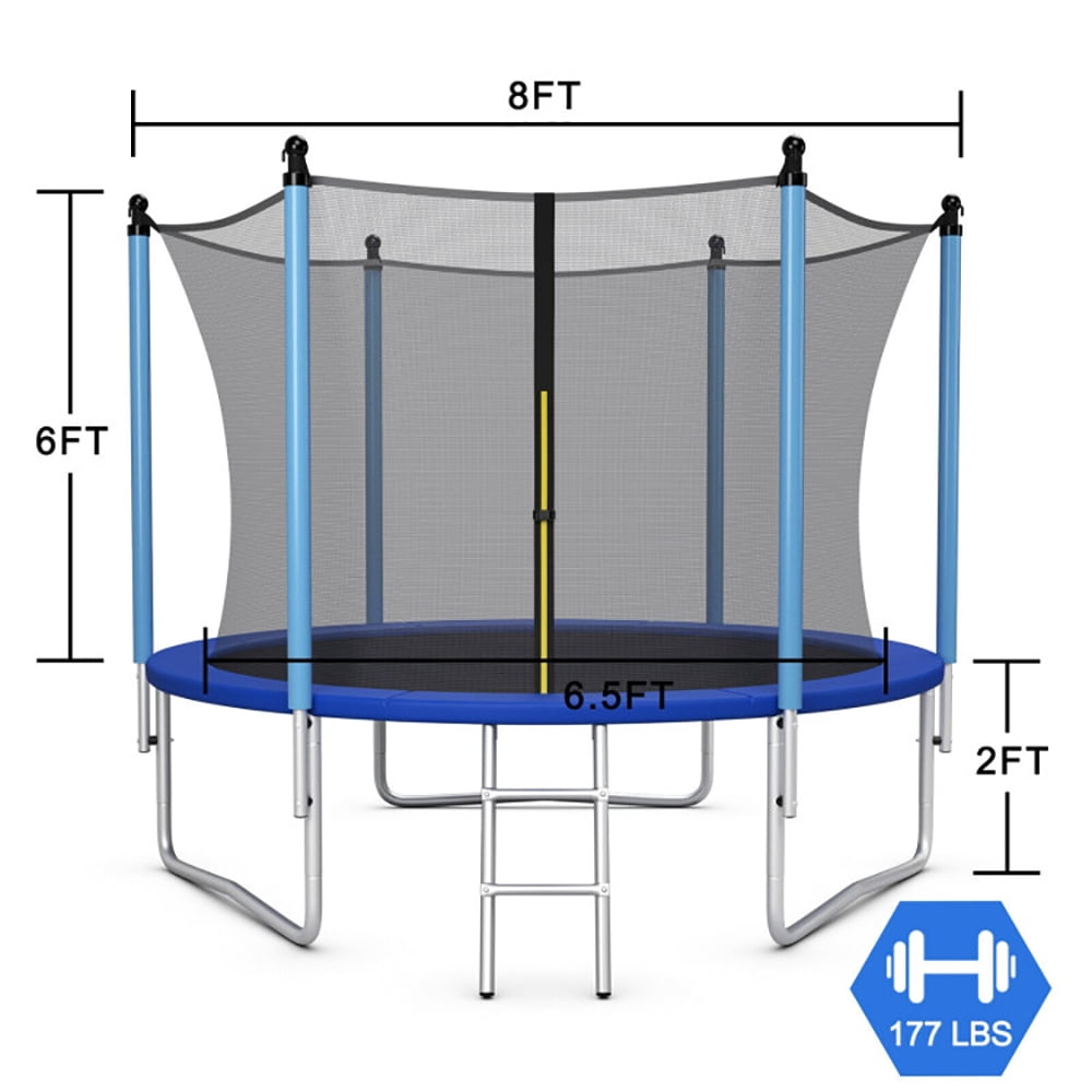 Aimee Lii Outdoor Trampoline with Safety Closure Net, Kids Recreational Trampolines, 8 ft