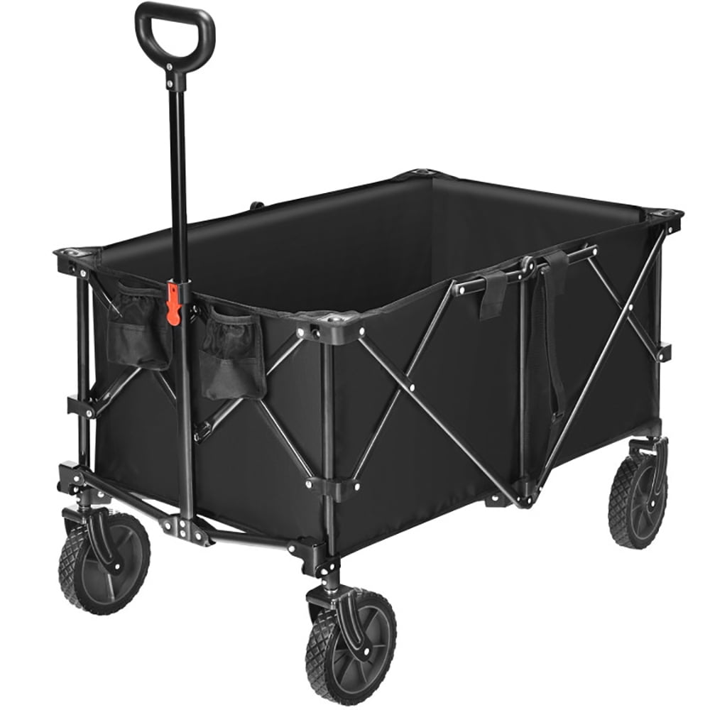 Aimee Lii Outdoor Utility Garden Trolley Buggy, Beach Wagon with Big Wheels for Sand, Black