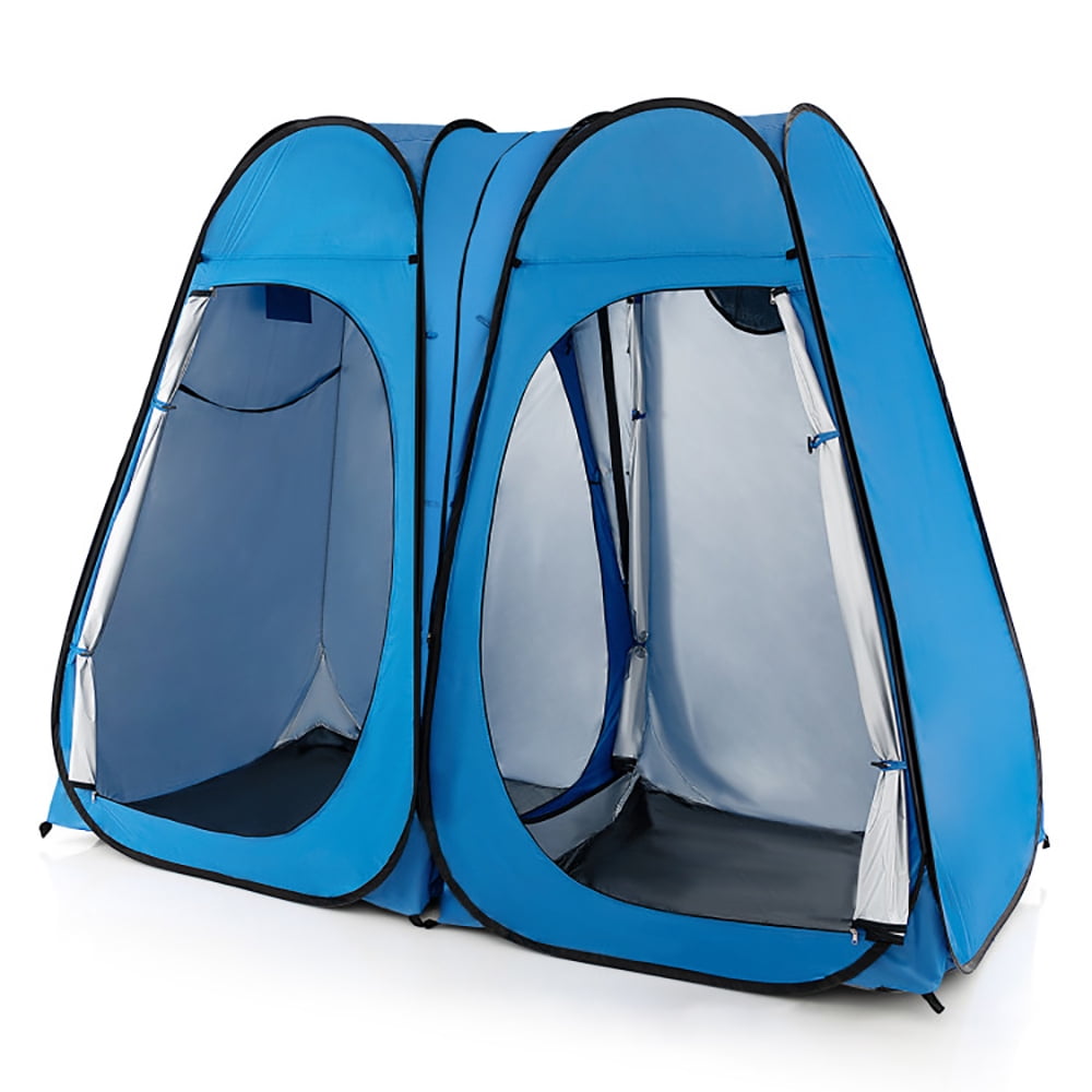 Aimee Lii Oversized Pop Up Shower Tent with Window Floor and Storage Pocket, Easy Set Up Shower Privacy Shelter, Blue
