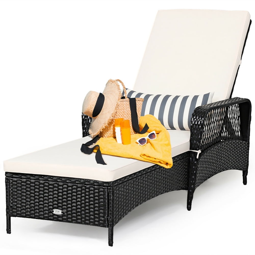 Aimee Lii PE Rattan Chaise Lounge Chair Arm Chair Recliner Adjustable with Pillow, Patio Loungers Aimee Lii PE Rattan Chaise Lounge Chair Arm Chair Recliner Adjustable with Pillow, Patio Loungers