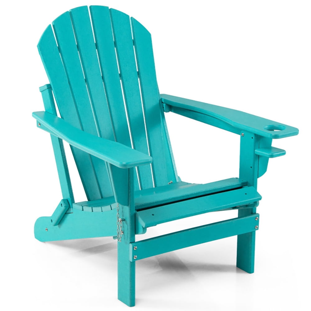 Aimee Lii Patio All-Weather Folding Chair with Pull-Out Ottoman, Outdoor Patio Furniture, Turquoise