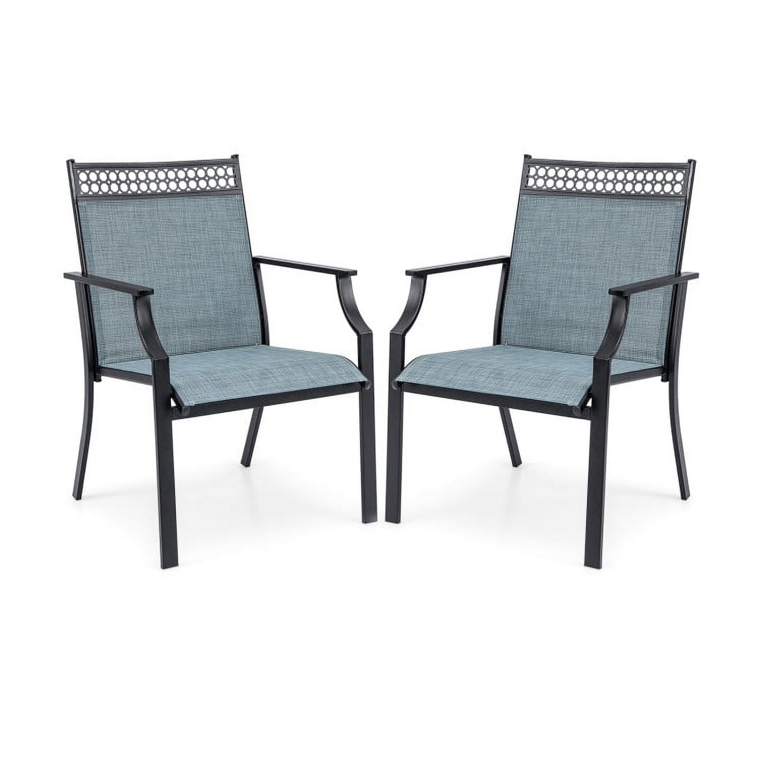 Aimee Lii Patio Chairs Set of 2 with All Weather Breathable Fabric, Outdoor Patio Furniture, Blue
