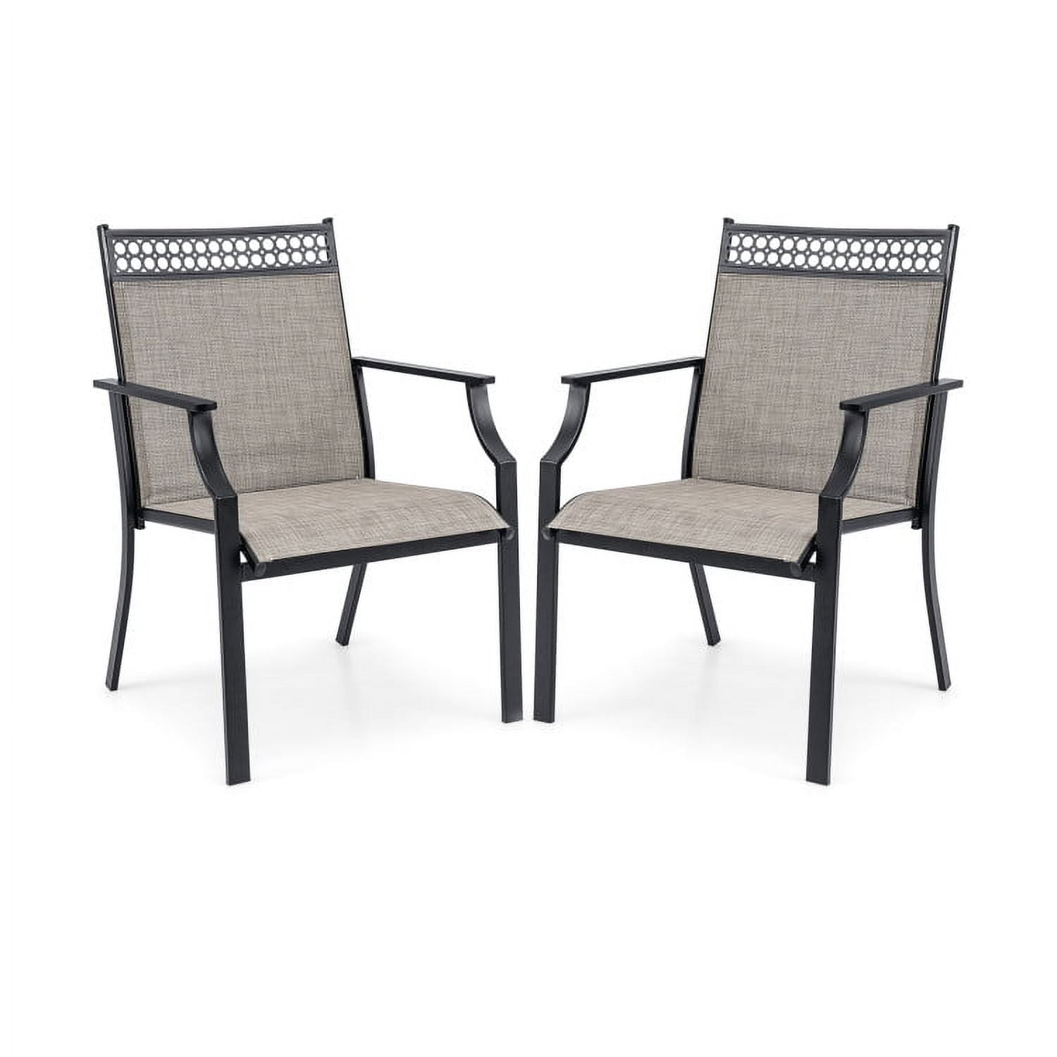 Aimee Lii Patio Chairs Set of 2 with All Weather Breathable Fabric, Outdoor Patio Set, Brown