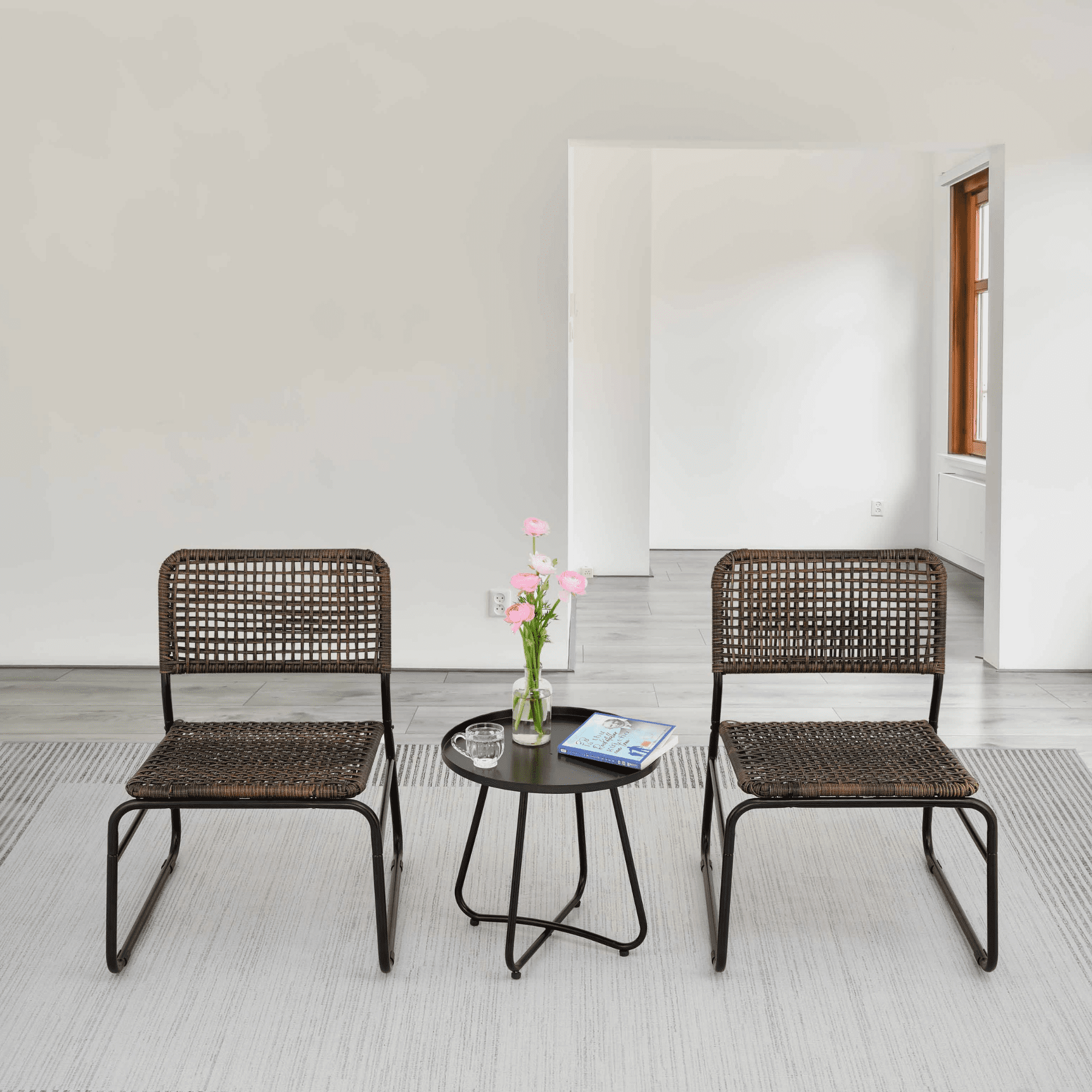 Aimee Lii Patio Furniture Set for Outdoor Balcony Porch Garden Backyard Lawn, 3 Piece Mixture Pattern PE Rattan Steel Frame And Modern Round Table, Brown Aimee Lii Patio Furniture Set for Outdoor Balcony Porch Garden Backyard Lawn, 3 Piece Mixture Pattern PE Rattan Steel Frame And Modern Round Table, Brown