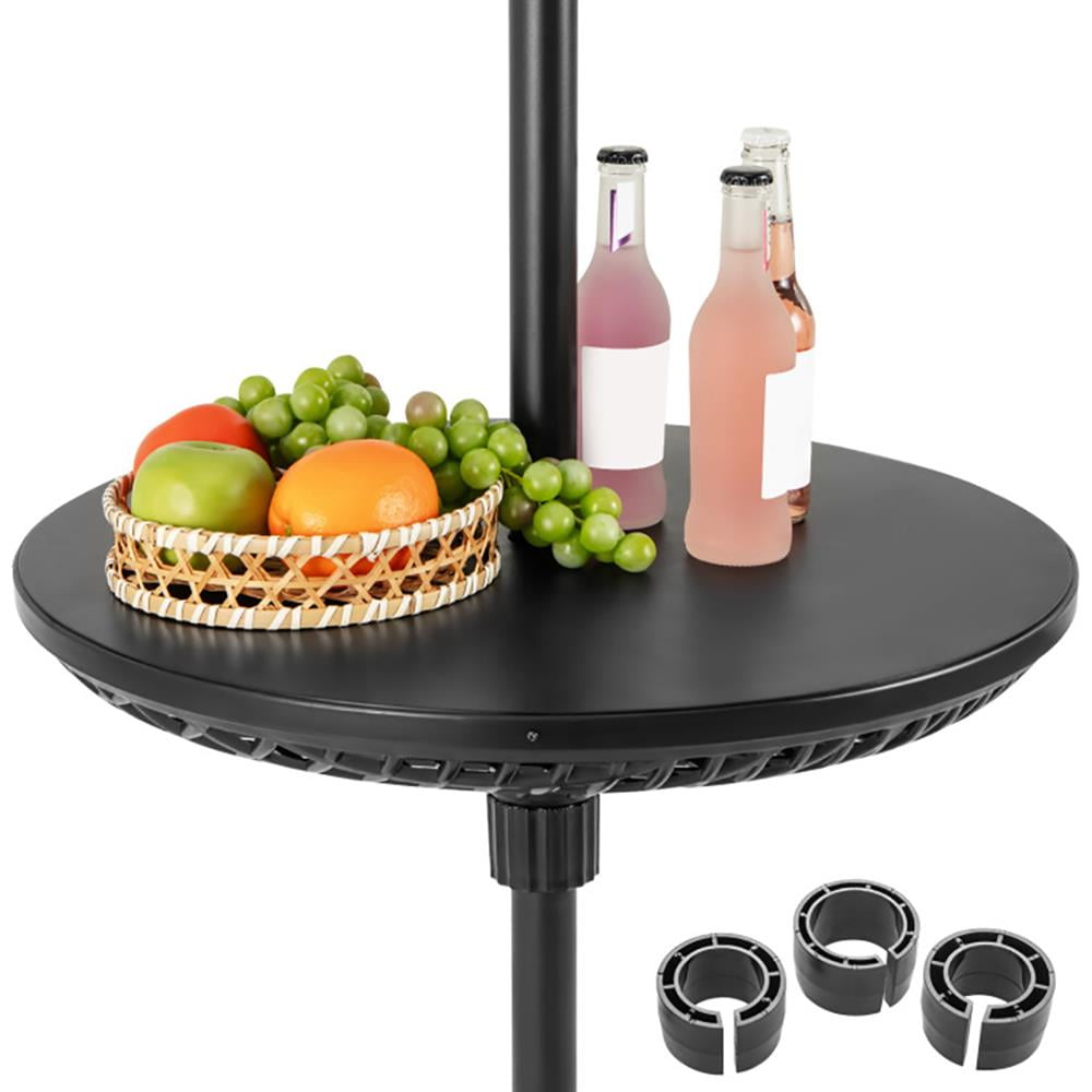 Aimee Lii Patio Umbrella Table Tray Adjustable with Umbrella Poles, Outdoor Umbrella Bases for Patio Pool Deck-Black