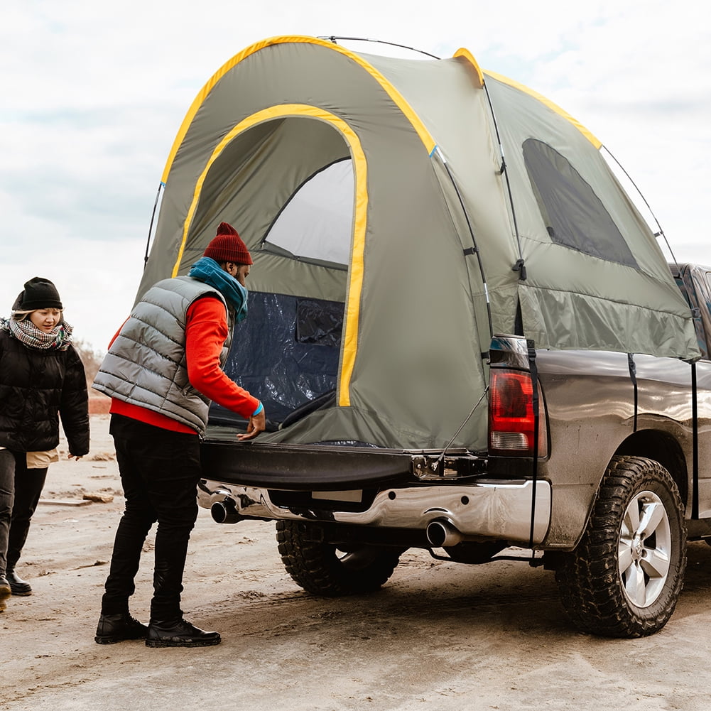 Aimee Lii Pickup Truck Tailgate Tent, Car Roof Canopy and Poles, Water Resistant Camping Tent, Outdoor Travel Preferred, Green, Small