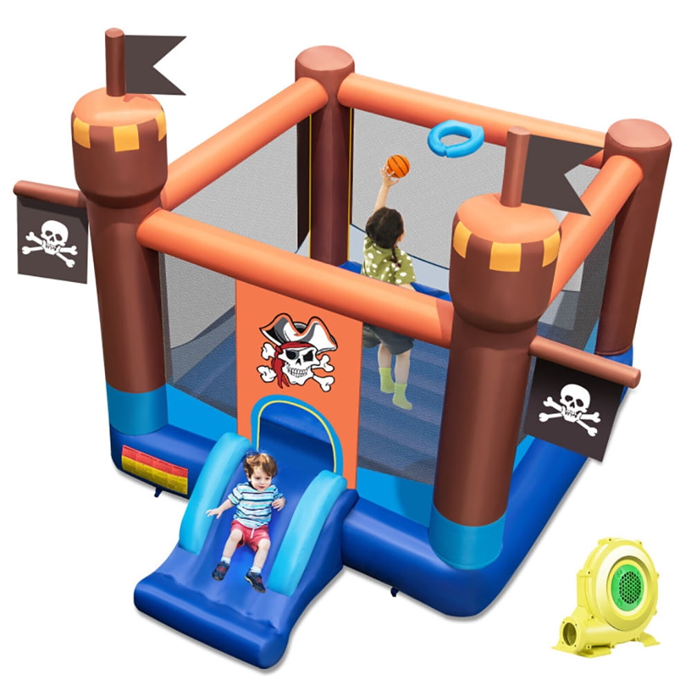 Aimee Lii Pirate-Themed Inflatable Bounce Castle with Large Jumping Area and 735W Blower, Kids Bounce House for 3-10