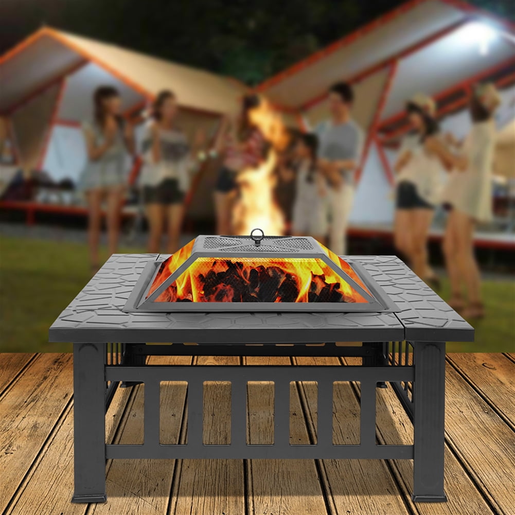 Aimee Lii Portable Courtyard Metal Fire Pit with Accessories, Outdoor Patio Furniture for Backyard Poolside, Black Aimee Lii Portable Courtyard Metal Fire Pit with Accessories, Outdoor Patio Furniture for Backyard Poolside, Black