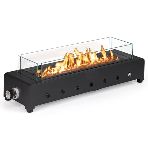 Aimee Lii Portable Mini Fireplace with Wind Guard and Stainless Steel Burner, Outdoor Patio Furniture for Backyard