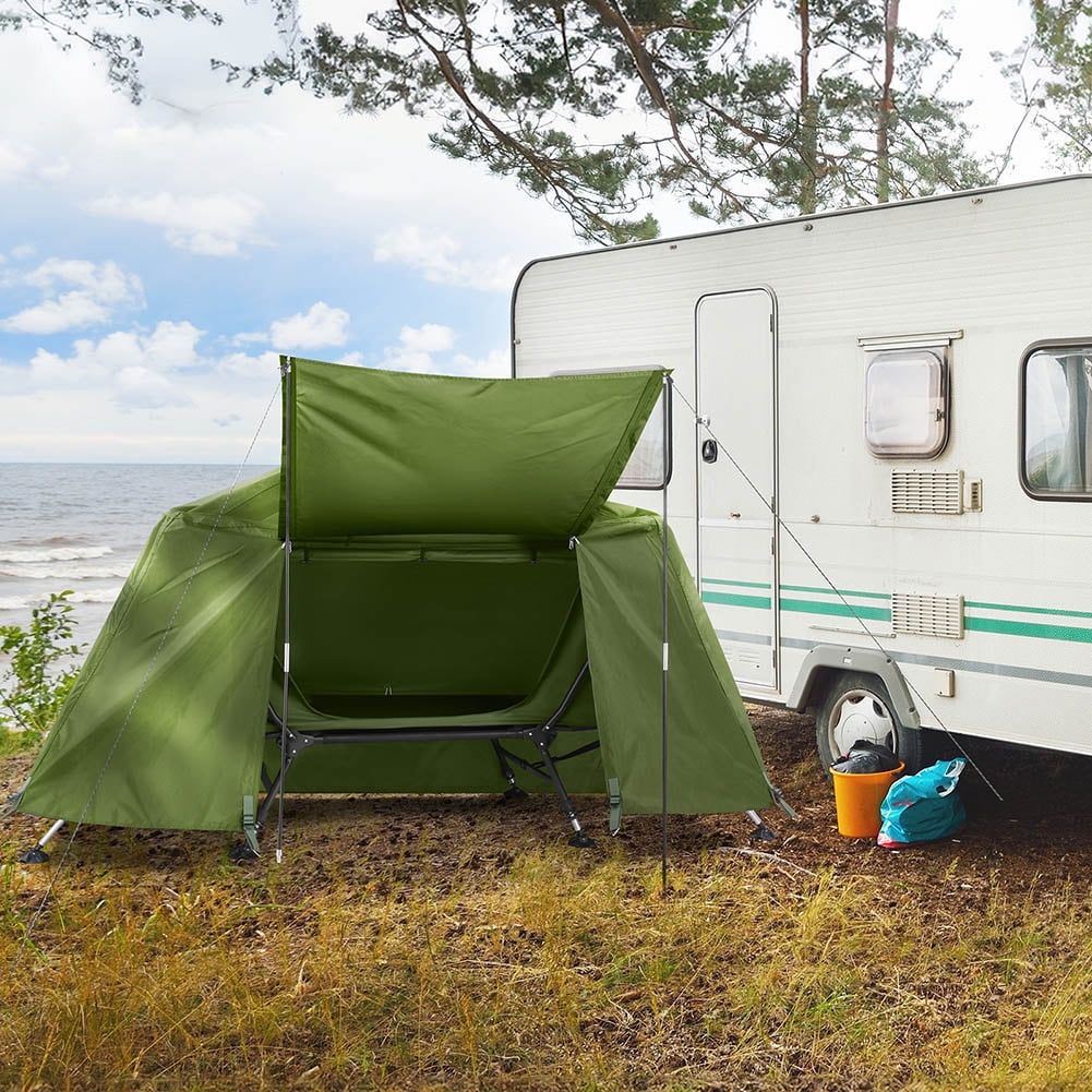 Aimee Lii Portable Quick Setup Tent Bed Folding Camping Cot of Metal Frame, Military, Green Aimee Lii Portable Quick Setup Tent Bed Folding Camping Cot of Metal Frame, Military, Green