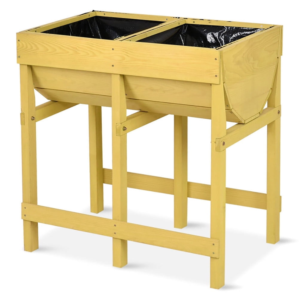 Aimee Lii Raised Wooden Planter Vegetable Flower Bed with Liner, Raised Beds for Yard Garden, Planters for Outdoor Plants Aimee Lii Raised Wooden Planter Vegetable Flower Bed with Liner, Raised Beds for Yard Garden, Planters for Outdoor Plants