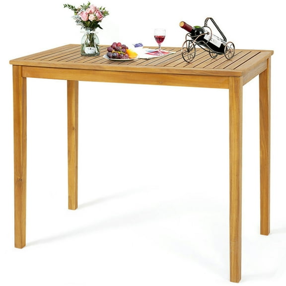 Aimee Lii Rectangular Indoor and Outdoor Bar Height Table for Garden, Outdoor Patio Furniture for Porch Balcony Garden Backyard, Sturdy