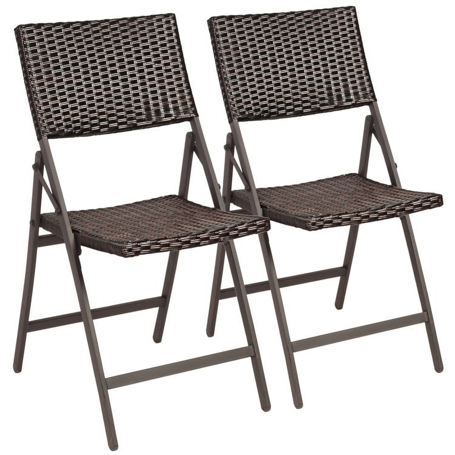 Aimee Lii Set of 2 Folding Patio Rattan Portable Dining Chairs, Outdoor Patio Set Aimee Lii Set of 2 Folding Patio Rattan Portable Dining Chairs, Outdoor Patio Set