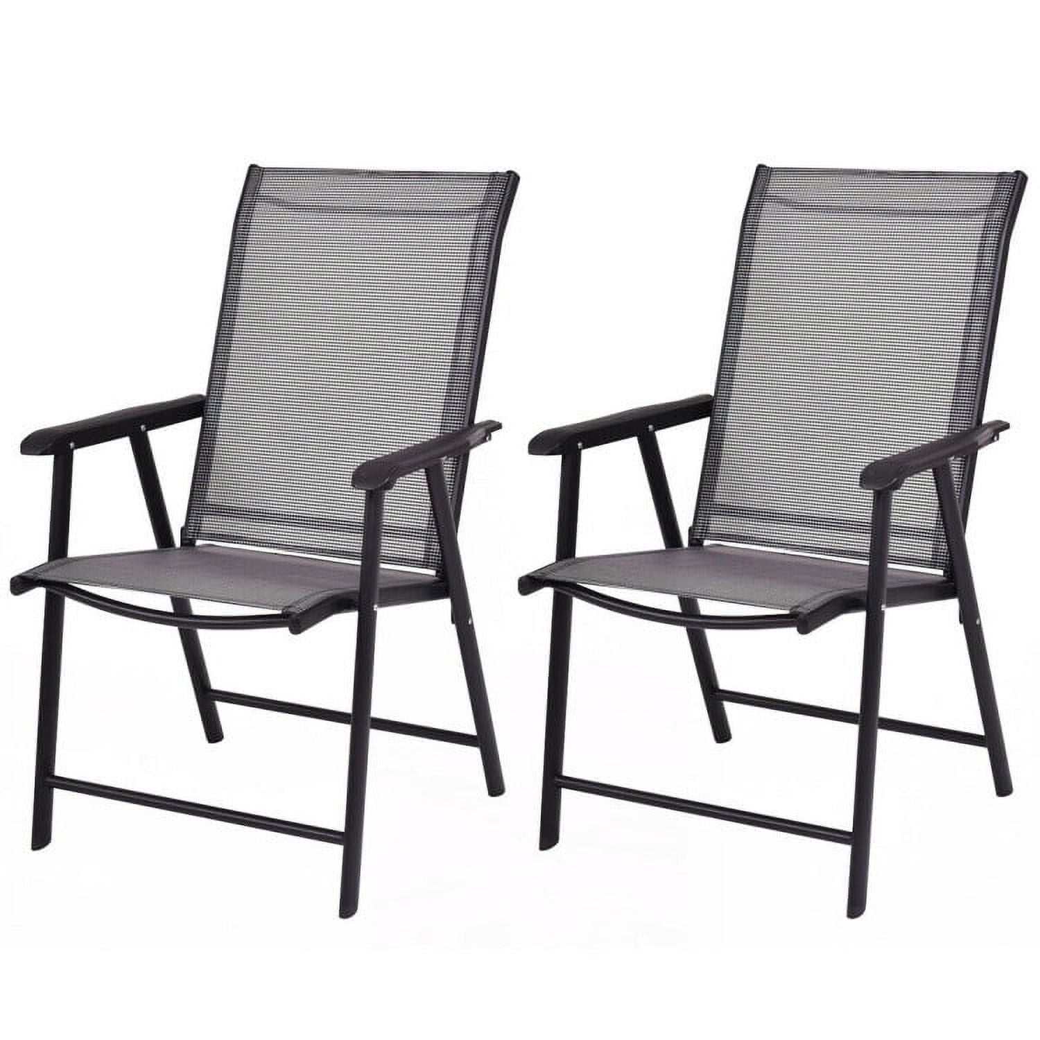 Aimee Lii Set of 2 Outdoor Patio Folding Chairs, Outdoor Patio Set, Gray Aimee Lii Set of 2 Outdoor Patio Folding Chairs, Outdoor Patio Set, Gray