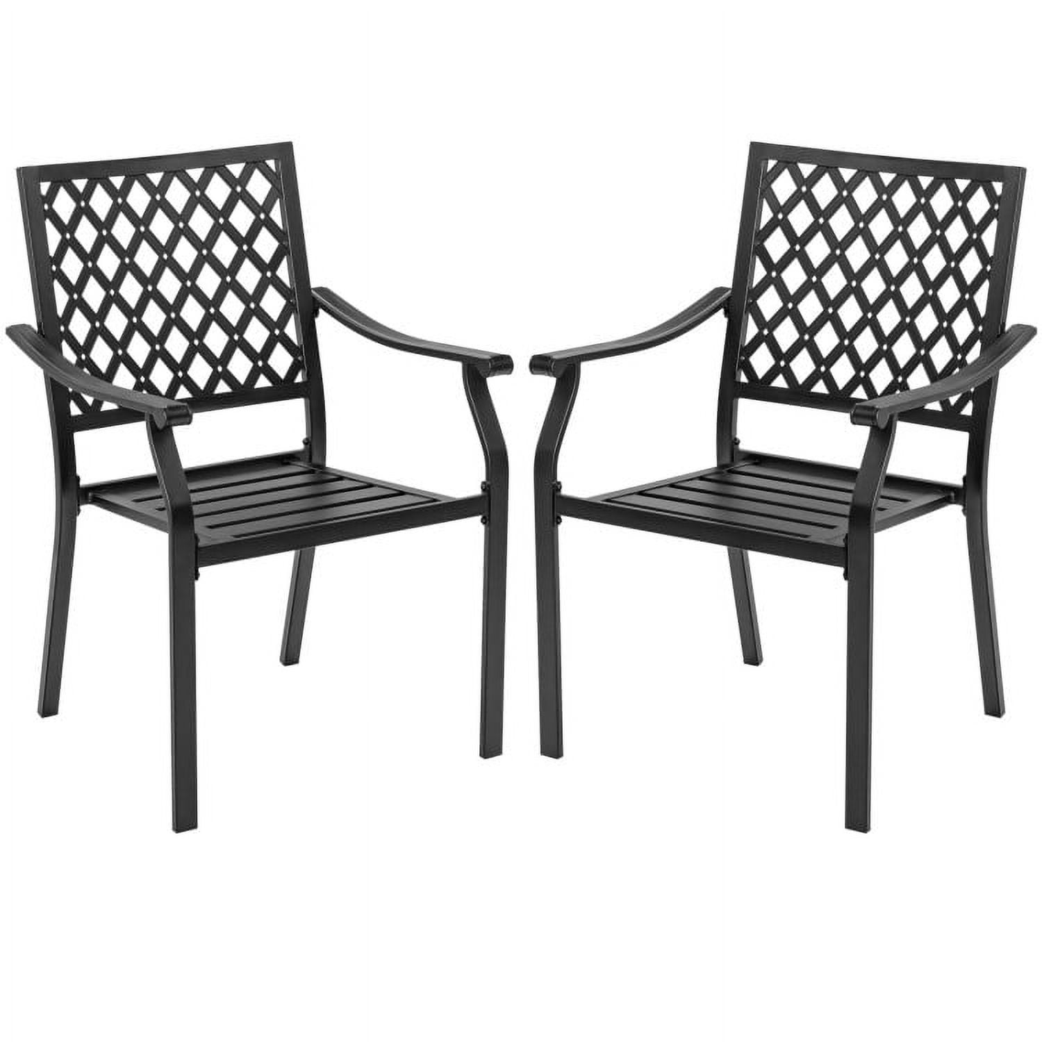 Aimee Lii Set of 2 Patio Dining Chairs with Curved Armrests and Reinforced Steel Frame, Outdoor Patio Set Aimee Lii Set of 2 Patio Dining Chairs with Curved Armrests and Reinforced Steel Frame, Outdoor Patio Set
