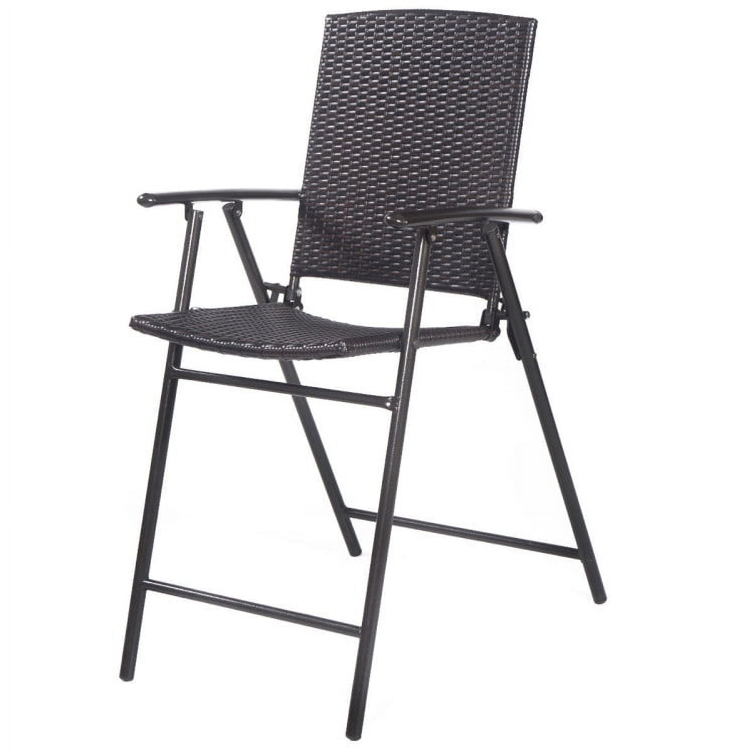 Aimee Lii Set of 4 Folding Rattan Bar Chairs with Footrests and Armrests for Outdoors and Indoors, Outdoor Patio Furniture Aimee Lii Set of 4 Folding Rattan Bar Chairs with Footrests and Armrests for Outdoors and Indoors, Outdoor Patio Furniture
