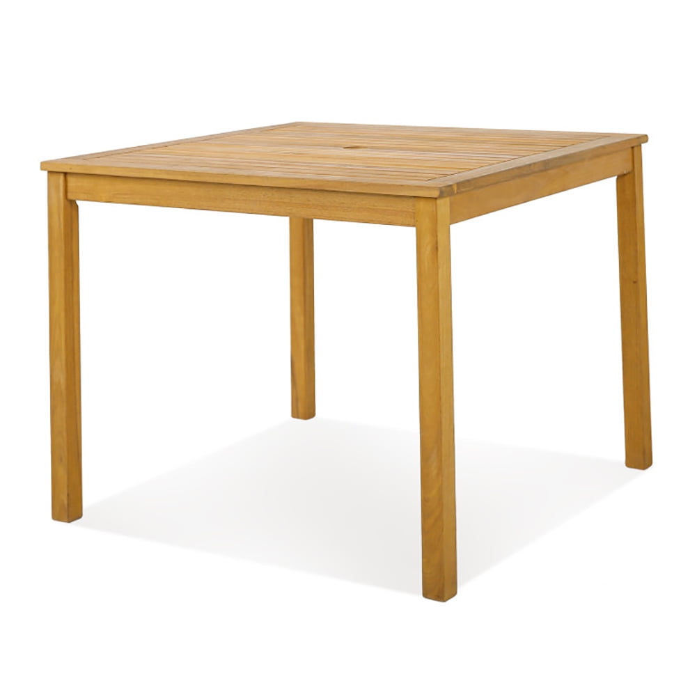 Aimee Lii Square Acacia Wood Outdoor Dining Table with Umbrella Hole, Outdoor Patio Furniture Aimee Lii Square Acacia Wood Outdoor Dining Table with Umbrella Hole, Outdoor Patio Furniture