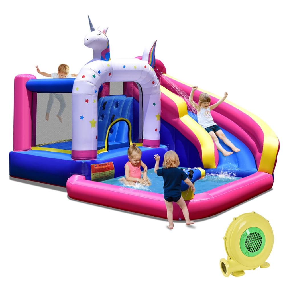 Aimee Lii Unicorn Bounce Castle with 480W Air Blower, Kids Bounce House for 3-12