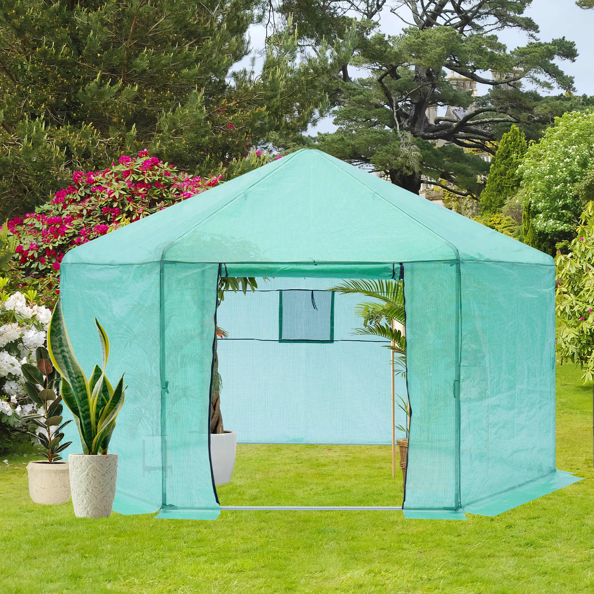 Aimee Lii Walk-in Greenhouse, Upgrade Reinforced Frame Heavy Duty Plastic Greenhouse, Reinforced Thickened Waterproof Insulation(13.1*8.6 ft) Aimee Lii Walk-in Greenhouse, Upgrade Reinforced Frame Heavy Duty Plastic Greenhouse, Reinforced Thickened Waterproof Insulation(13.1*8.6 ft)