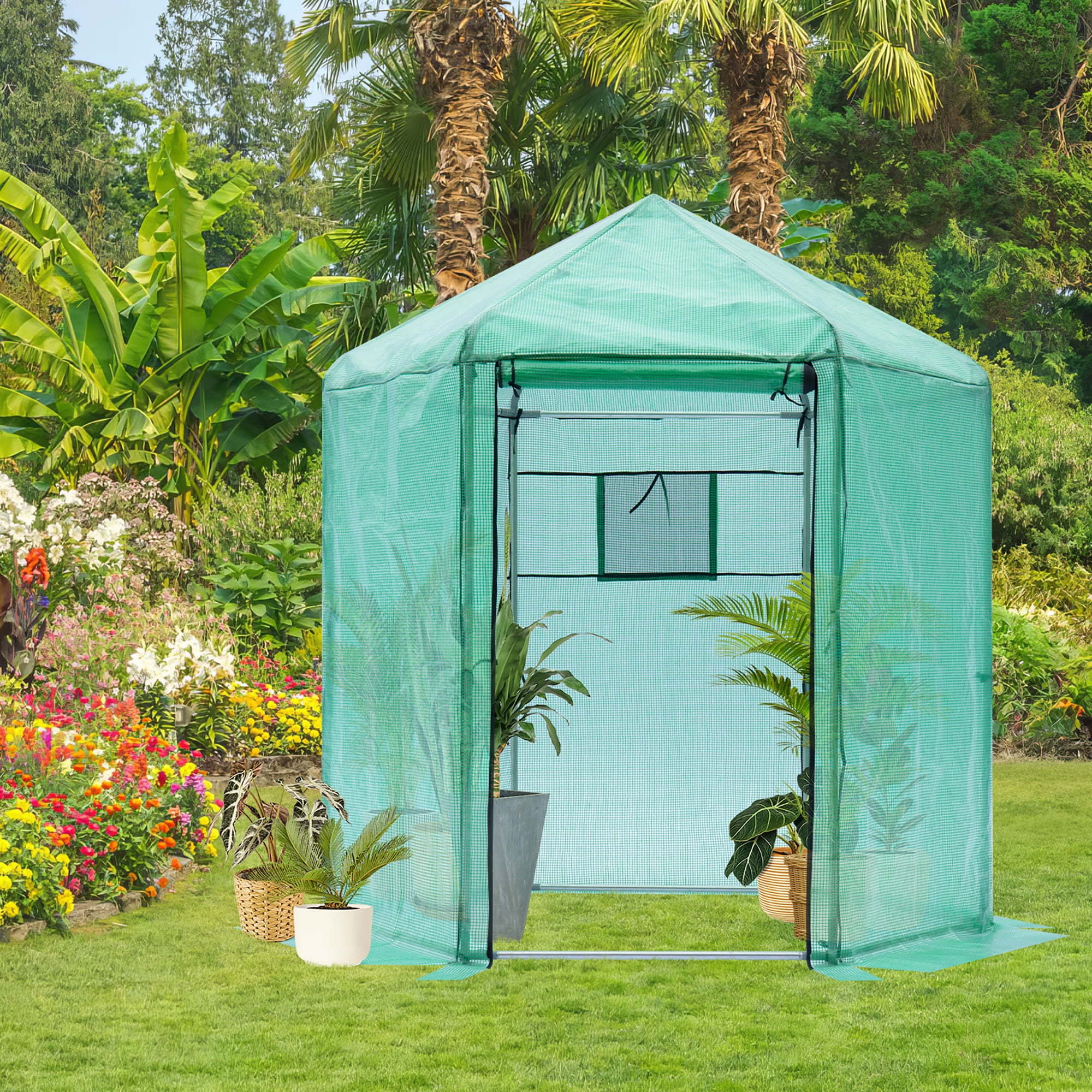 Aimee Lii Walk-in Greenhouse, Upgrade Reinforced Frame Heavy Duty Plastic Greenhouse, Reinforced Thickened Waterproof Insulation(6.9*7.5 ft) Aimee Lii Walk-in Greenhouse, Upgrade Reinforced Frame Heavy Duty Plastic Greenhouse, Reinforced Thickened Waterproof Insulation(6.9*7.5 ft)
