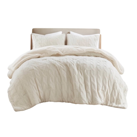 Aimee Waffle Knit Chenille Comforter Set