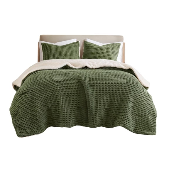 Aimee Waffle Knit Chenille Comforter Set