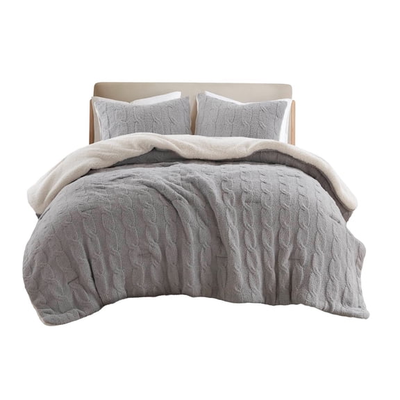 Aimee Waffle Knit Chenille Comforter Set