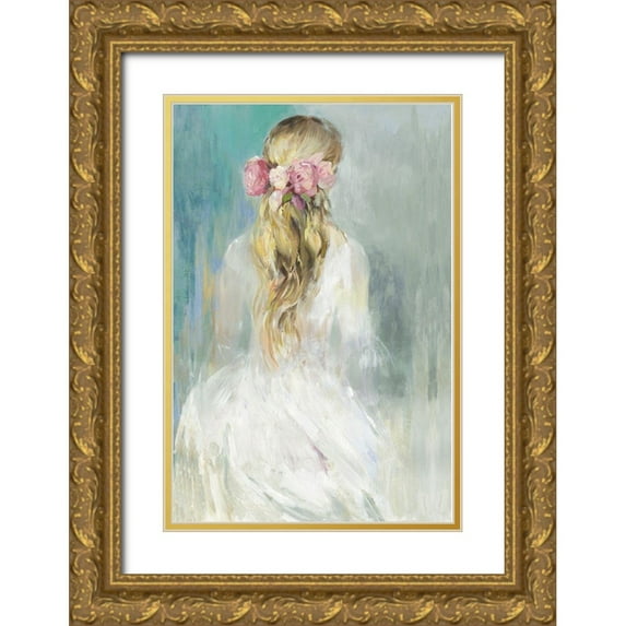 Aimee Wilson 13x18 Gold Ornate Wood Framed with Double Matting Museum Art Print Titled - Girl in White Dress
