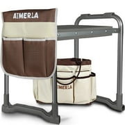 Aimerla Foldable Garden Kneeler Seat Heavy Duty [Upgraded Widened Thick Kneeling Pad] Durable Garden Stool with Large Garden Tool Bags with Pockets - Portable Garden Bench Gardening Gifts for Parents