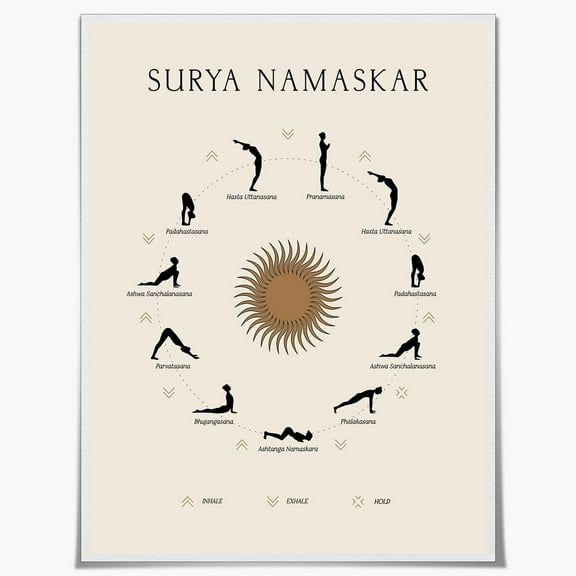 Aimeryup Boho Sun Yoga Wall Decor Art Poster for Spiritual Room Namaste Yoga Canvas Wall Art Prints Yoga Poses Room Decor