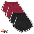 thumbnail image 1 of Aimik 4PC Women's Summer Yoga Shorts Fashionable Beach Shorts Solid Color Athletic Shorts Casual Loungewear Shorts, 1 of 6