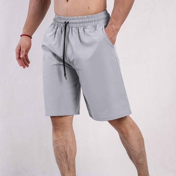 Aimik Beach Shorts for Men Elastic Waist Drawstring Design Mens Running Shorts Summer Lightweight Quick Dry Shorts for Gym
