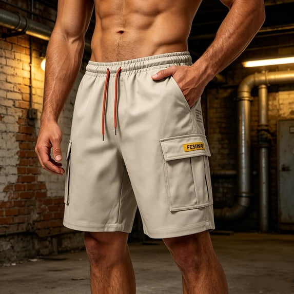 Aimik Cargo Shorts for Men Elastic Waist Side Pocket Mens Fashion Shorts Summer Stretch Stylish Shorts for Trendy or Leisure