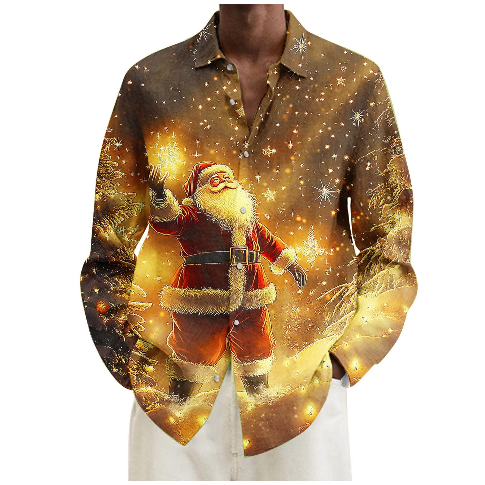 Aimik Christmas Shirts for Men Vacation Shirts Long Sleeve Hawaiian