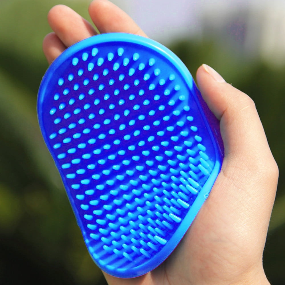 iMountek Dog Bath Brush Anti-Skid Pet Grooming Shower Bath Silicone Massage  Comb for Long & Short Hair 