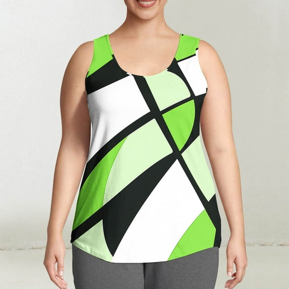 Aimik Fashion Women's Geometric Printed Plus Size Tank Tops Summer ...