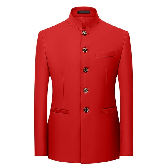 Aimik Hanes Mens Suit Jackets Casual Two Button Slim Fit Blazers Suit Separates Coat Sport Coats with Pockets for Wedding Prom Party-Red XXXXXXL