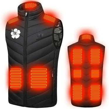 Aimik Hanes Winter Heating Coat Clearance,Heated Vest Usb Electric Heated Vest Heated Jacket Winter Vest for Outdoor Motorcycle Camping Fishing Skiing-Black S
