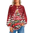 thumbnail image 1 of Aimik Hanes Christmas Shirts for Women Casual Pullover Tops Fashion Print Long Sleeve Crew Neck Basic Tee Shirts Fall Loose Light Weight Sweatshirts-Multicolor L, 1 of 5