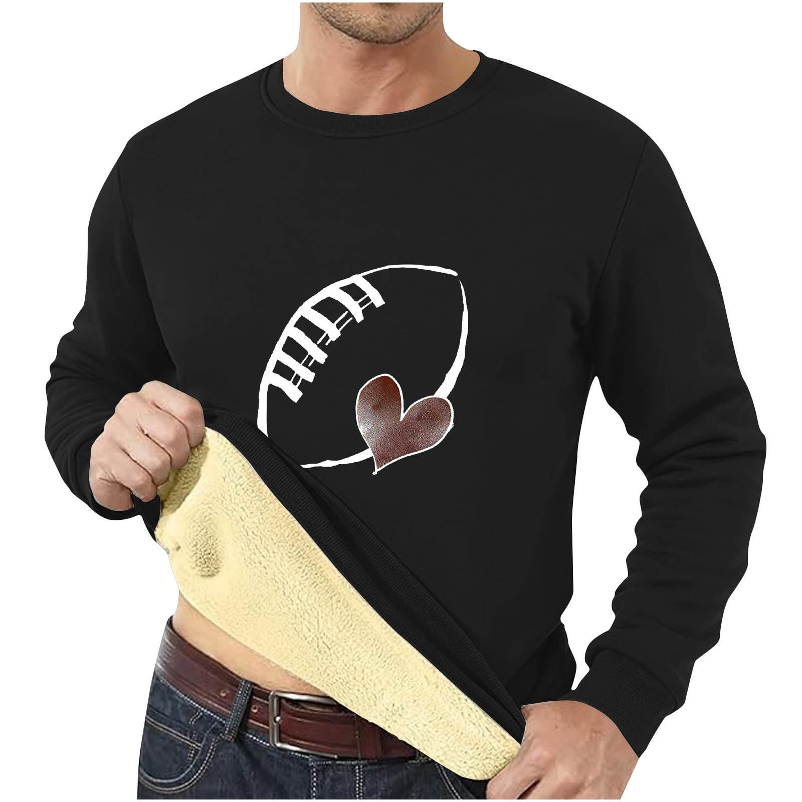 Aimik Love Red Heart Sweatshirt for Men Happy Valentine's Day