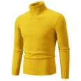 thumbnail image 1 of Aimik Hanes Men Casual Turtleneck Sweater Thermal Compression Shirts Mock Turtleneck Long Sleeve Undershirt Fleece Lined Athletic Workout Base Layers-Yellow L, 1 of 2