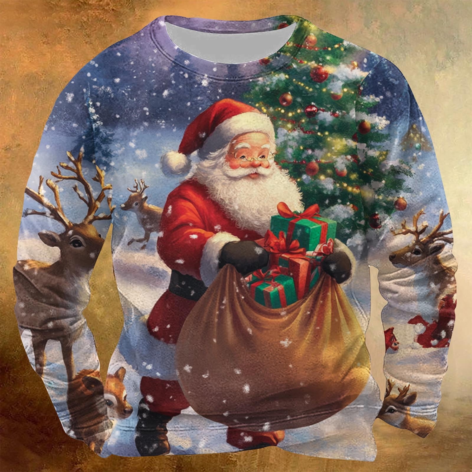 Aimik Hanes Men's Christmas Ugly Pullover Shirts 3D Xmas Print Festive ...