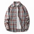 thumbnail image 1 of Aimik Hanes Mens Flannel Shirts Shackets Casual Button Down Long Sleeve Plaid Shirt Fall Cotton Lightweight Jackets-Blue XXXL, 1 of 5